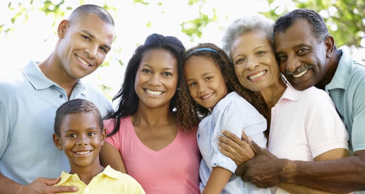 multi generational family smiling together 