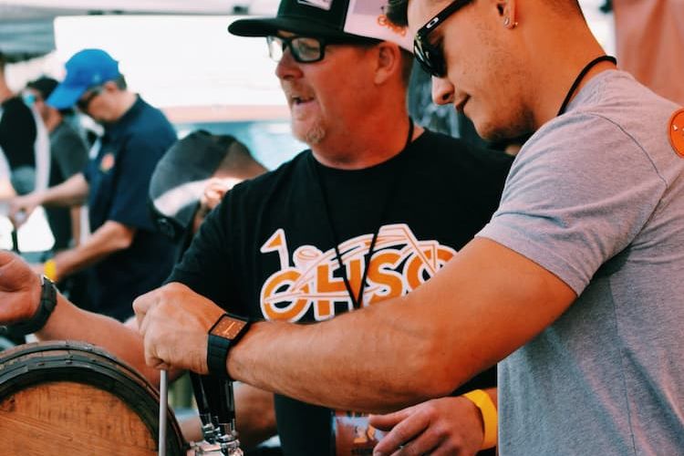 O.H.S.O. employees serving beer